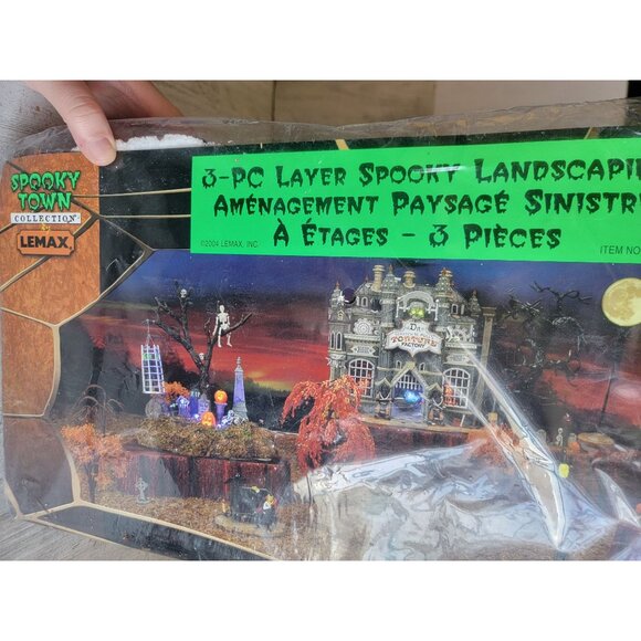 Lemax spooky landscape 3pc layer Halloween Village accessory vintage - Picture 12 of 14
